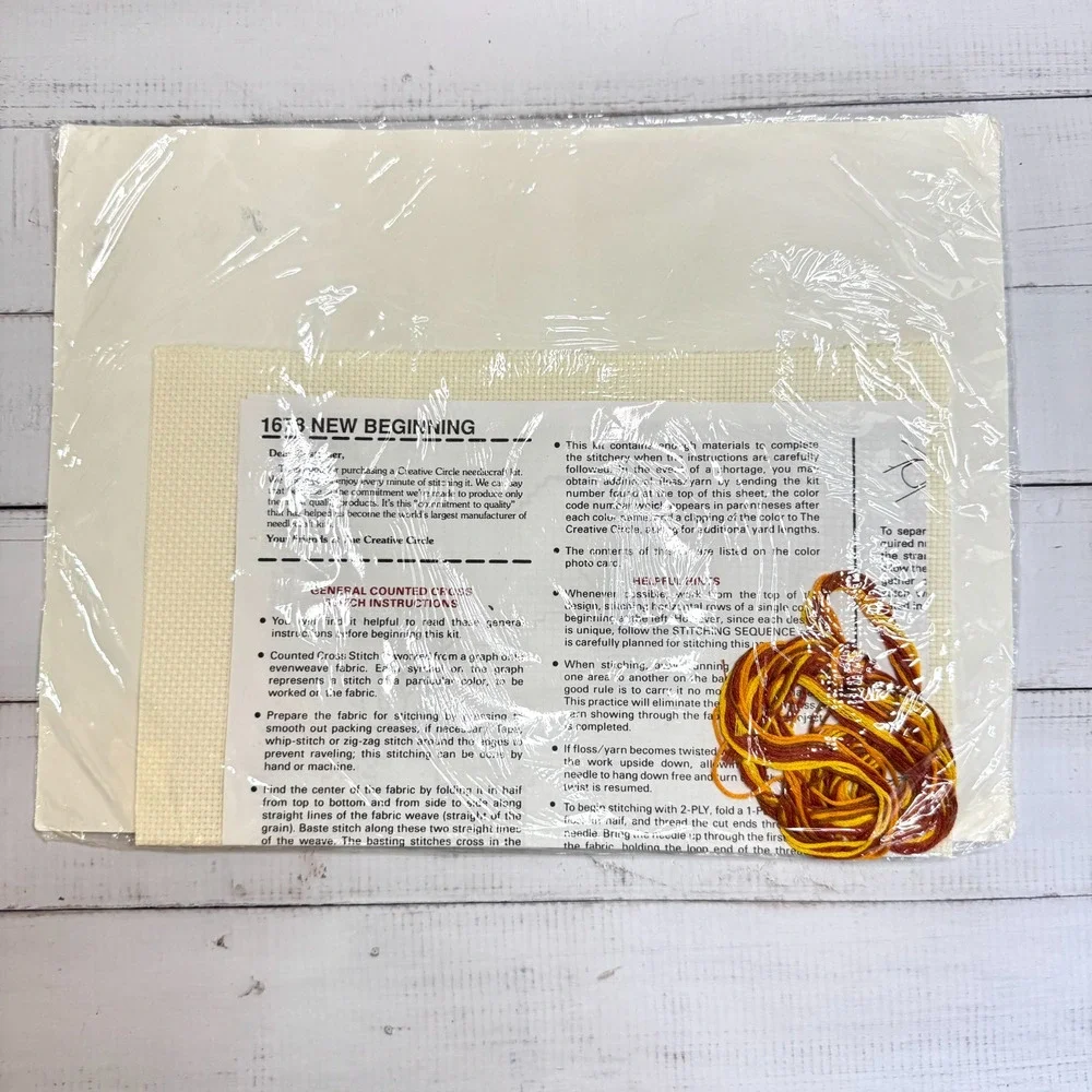 Lot of 2 The Creative Circle Crewel Kits 1678 New Beginning 0146 Basket NOS